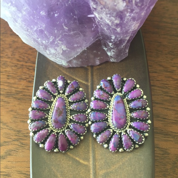 Zeta Begay Jewelry - Navajo Zeta Begay Sterling Charoite Rare Cluster